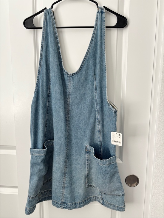 Free People Dresses & Skirts - Free People Light Wash Denim Mini Pinafore Dress